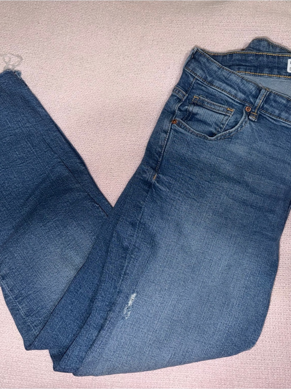 Bershka Women's Dark Blue Skinny Jeans